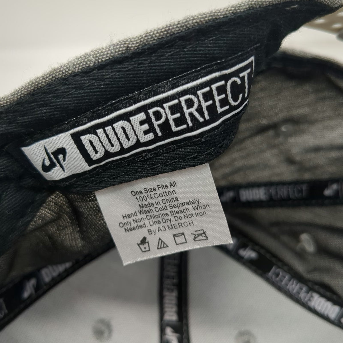 Dude Perfect Snapback Hat Gray Black White One Size 2021 Tour Logo Underbrim