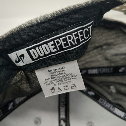 Dude Perfect Snapback Hat Gray Black White One Size 2021 Tour Logo Underbrim