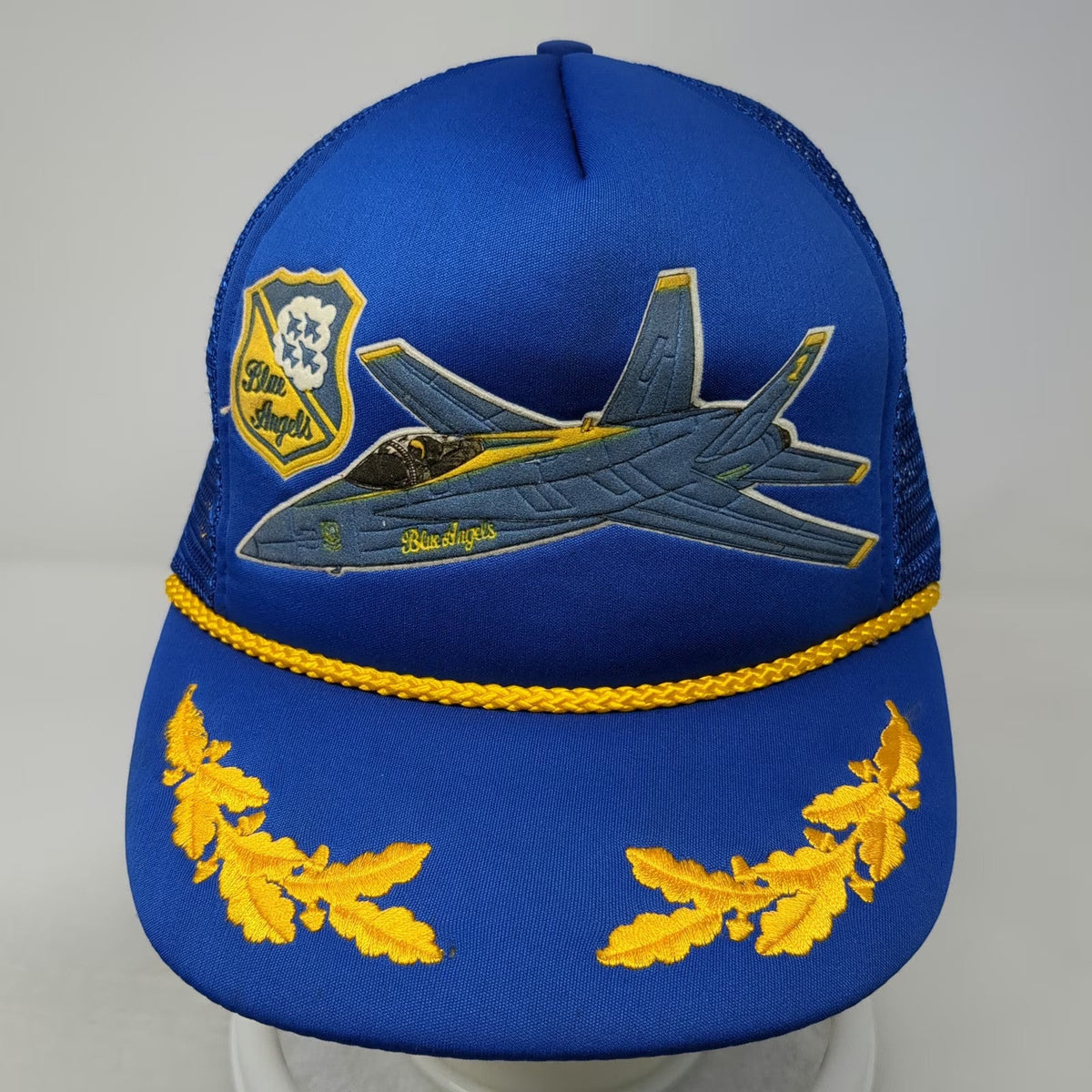 NCC Blue Angels US Navy Air Show Blue Trucker Hat One Size Scrambled Eggs Rope
