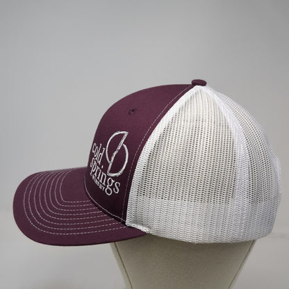 Richardson 112 Trucker Hat Red One Size Cold Springs Winery Mesh Snapback Hat