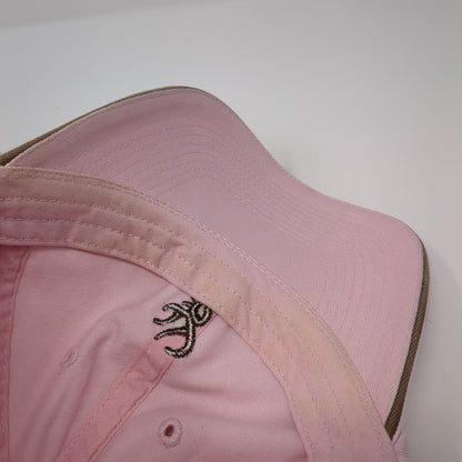 Browning Logo Strapback Hat Pink One Size Adjustable Solid Vent Holes