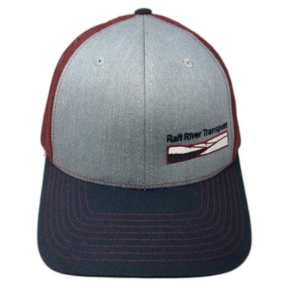 Richardson Trucker Hat Gray Blue Red One Size Raft River Transport Mesh Snapback