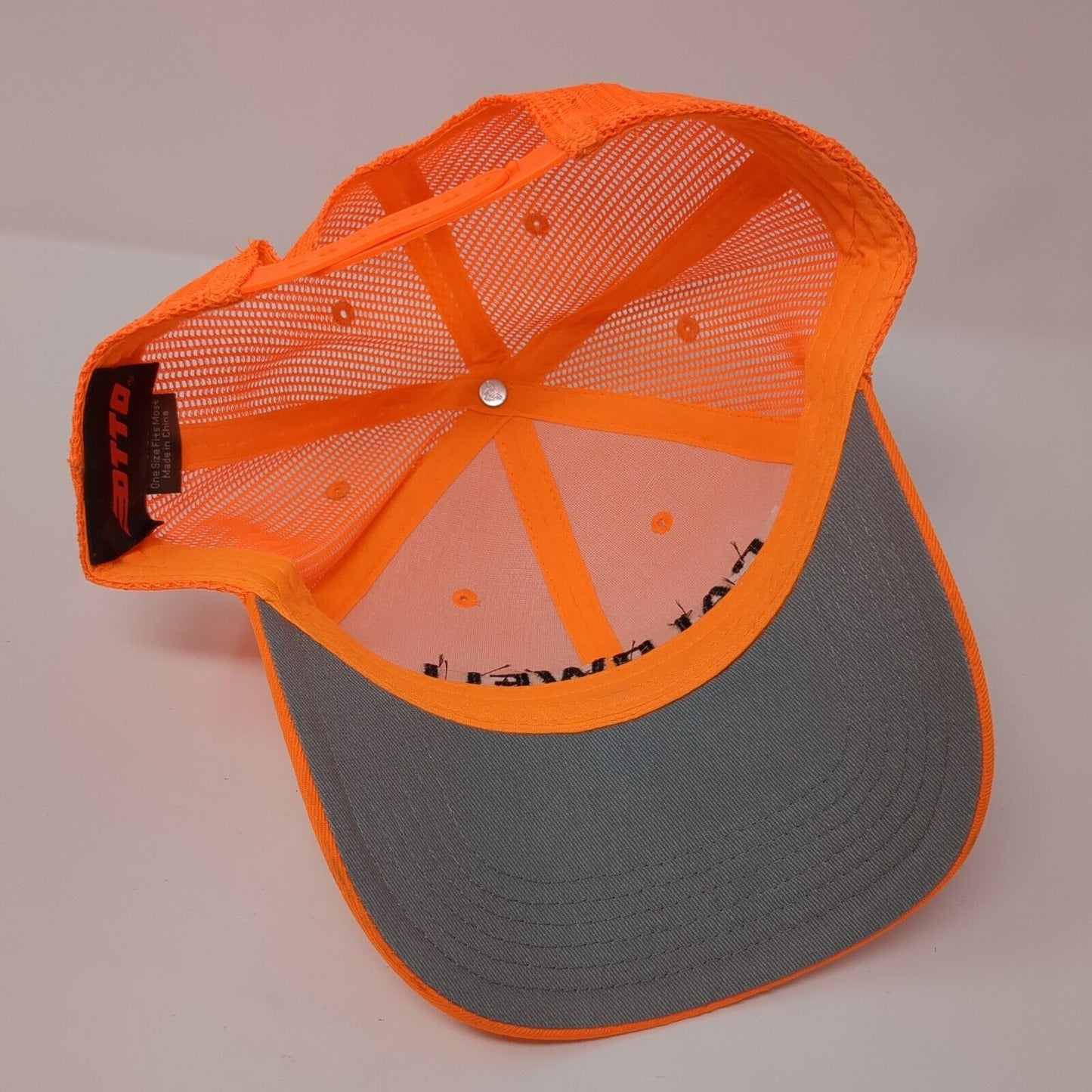 Caldwell Snapback Trucker Hat Orange One Size Adjustable Mesh Back Otto