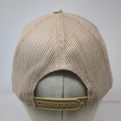 Whiskey Bent Trucker Hat Beige One Size Snapback Rope Brownsboro TX Logo Mesh