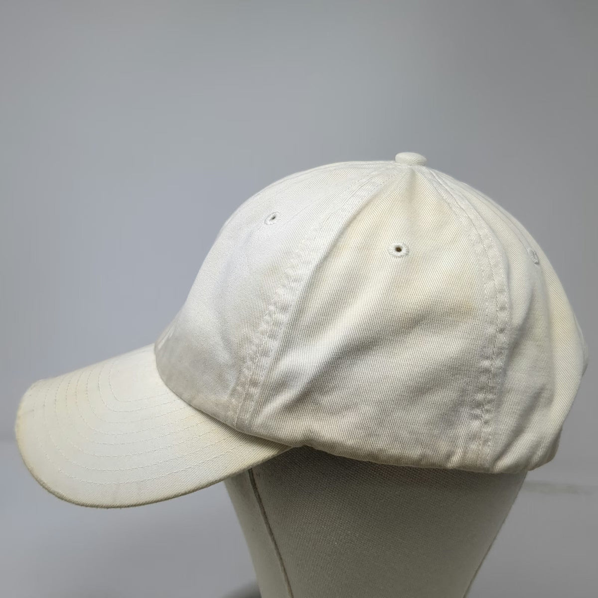 Nike Baseball Cap Beige Black Embroidered Swoosh Slideback Cotton Hat Vintage
