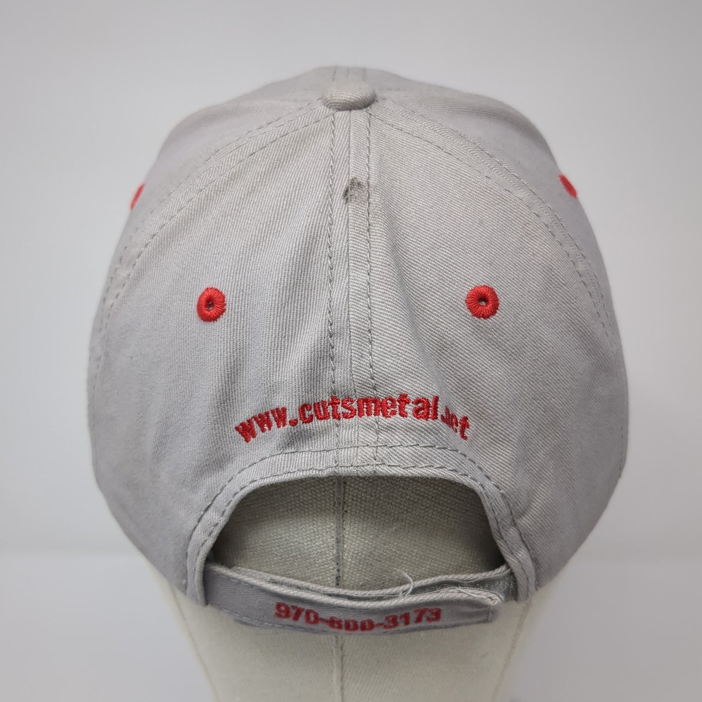 Cuts Metal Strapback Baseball Cap Gray OS Adjustable Embroidered Max Cotton