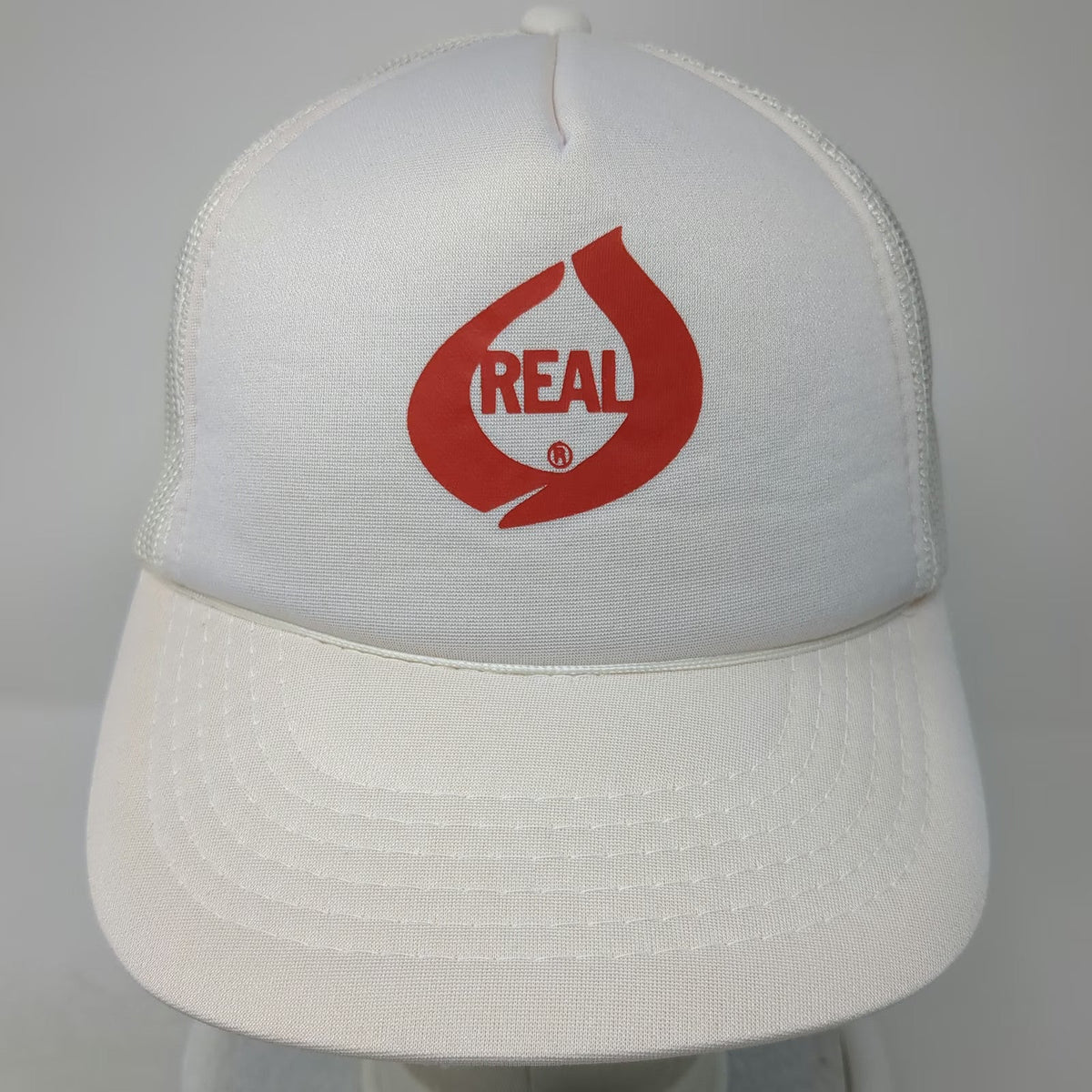 That Hat Trucker Hat White One Size Real Skateboards Logo Mesh Snapback