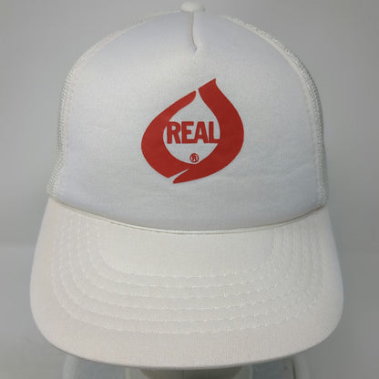 That Hat Trucker Hat White One Size Real Skateboards Logo Mesh Snapback
