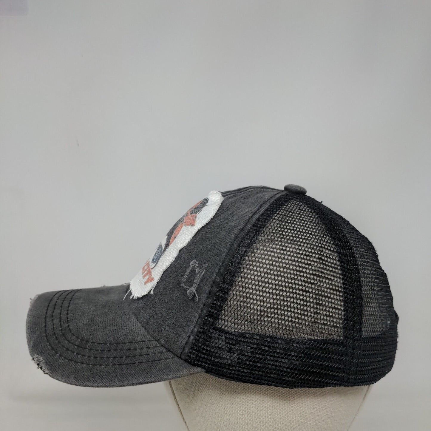 Rip City Strapback Hat Gray One Size Adjustable Mesh Back Distressed Toptie