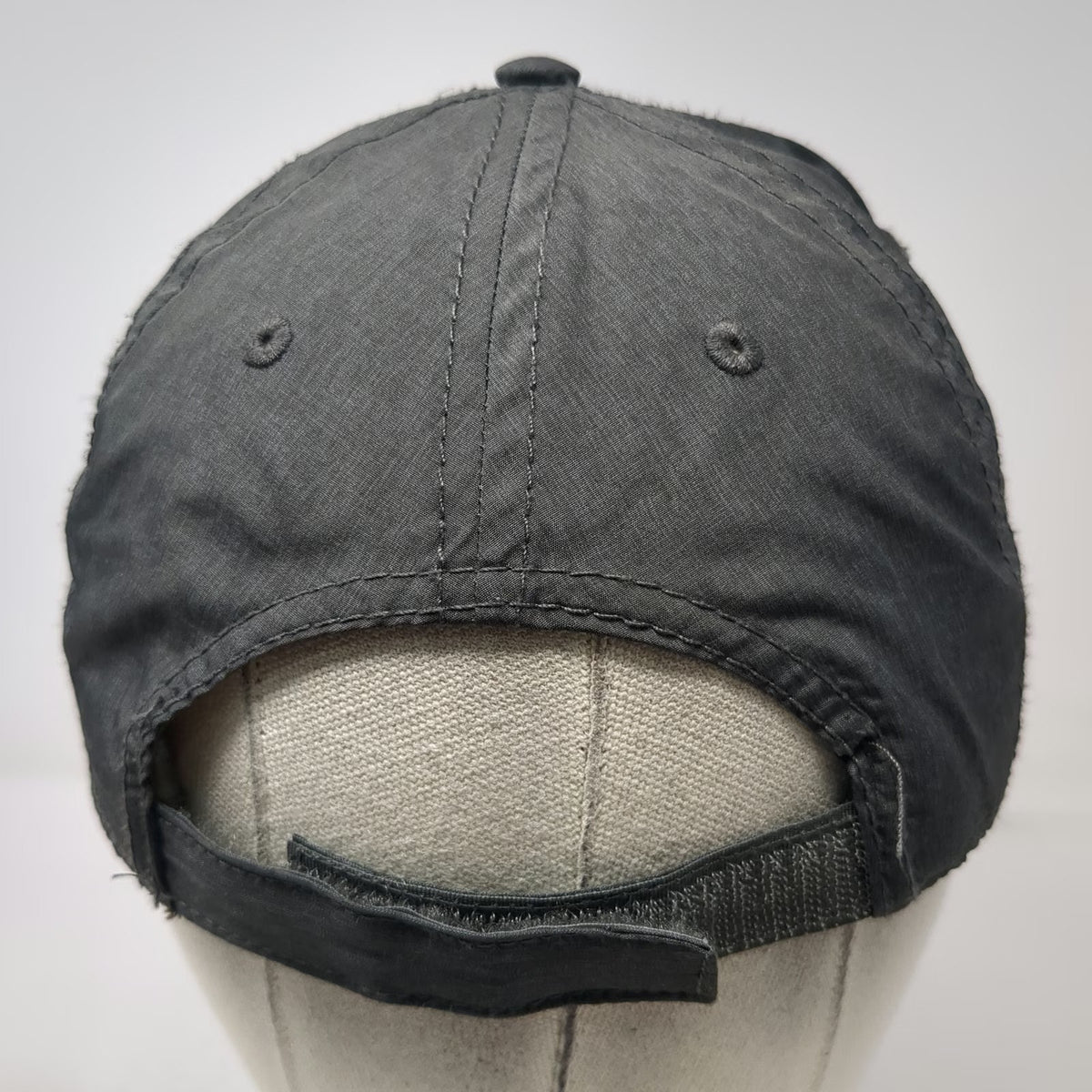 Triangle 5 Panel Gray One Size Hat Galveston Island Shark Fish Graphic Strapback