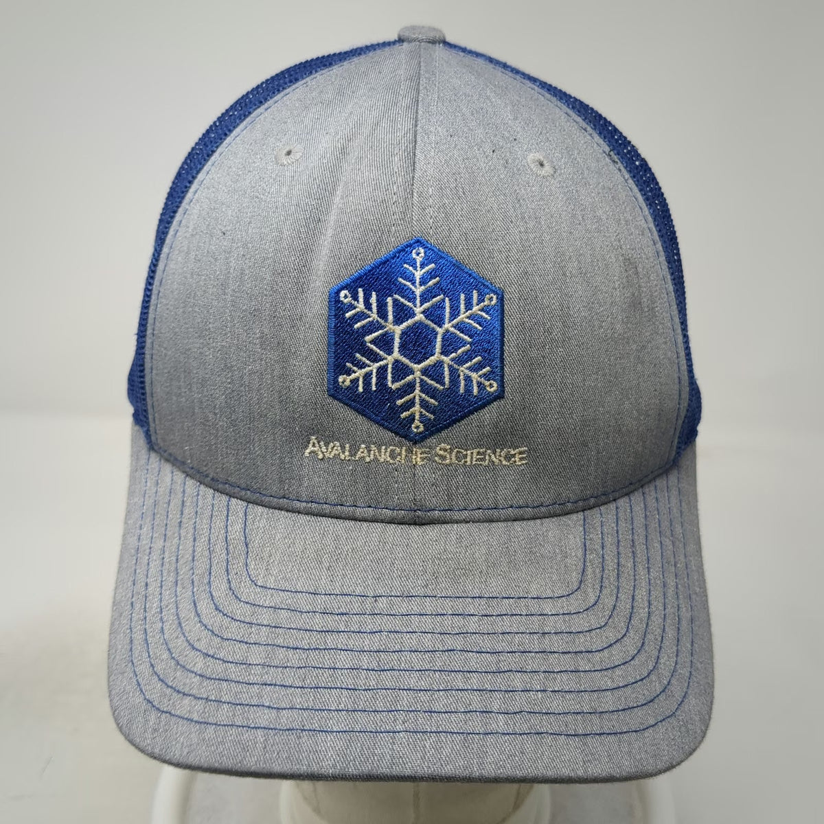Richardson 112 Trucker Hat Gray Blue One Size Avalanche Science Mesh Snapback