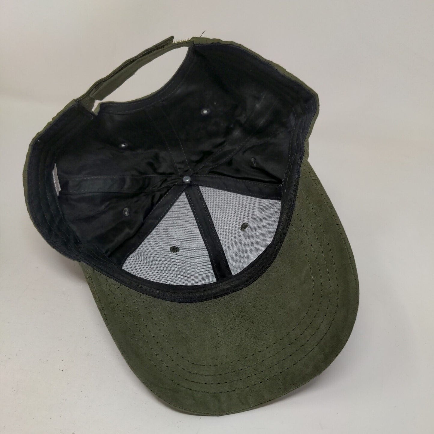Unbranded Strapback Hat Green OSFA Adjustable 6 Panel Vent Holes Blank