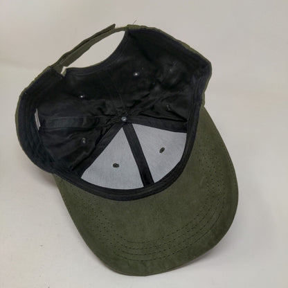 Unbranded Strapback Hat Green OSFA Adjustable 6 Panel Vent Holes Blank