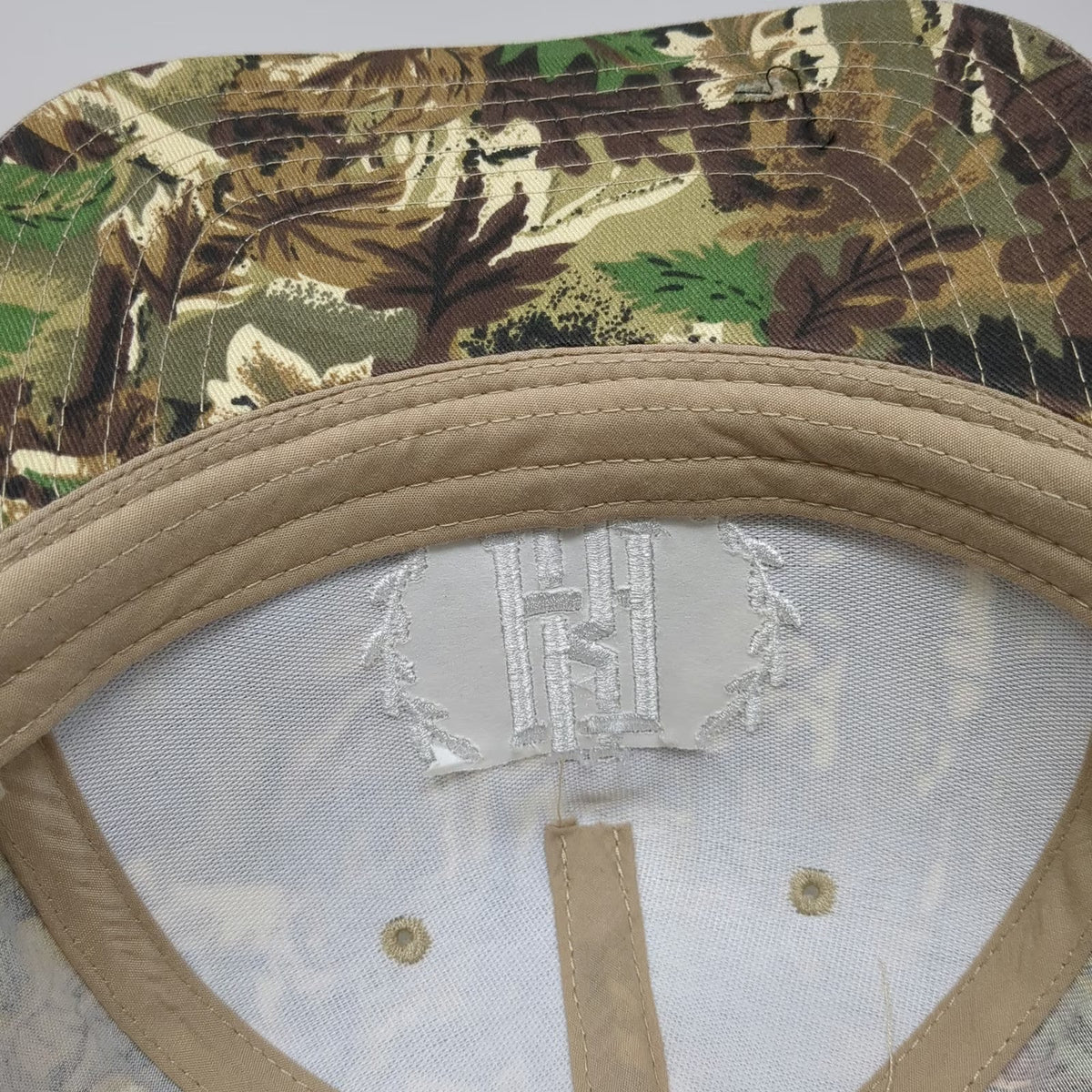 Otto Baseball Cap Green Camo One Size Embroidered Laurel Wreath Leaf Hat 1998