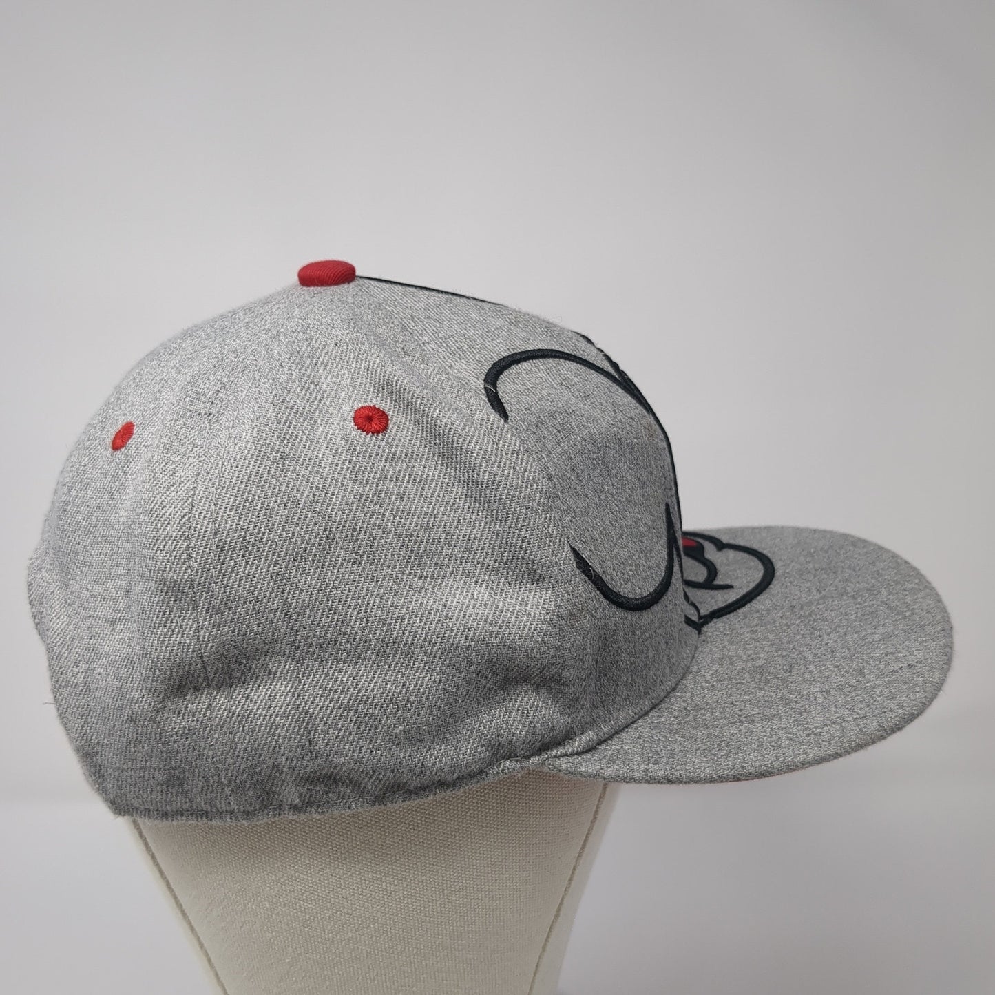 Mickey Mouse Face Snapback Hat Gray One Size Adjustable Disney 6 Panel