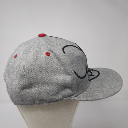 Mickey Mouse Face Snapback Hat Gray One Size Adjustable Disney 6 Panel