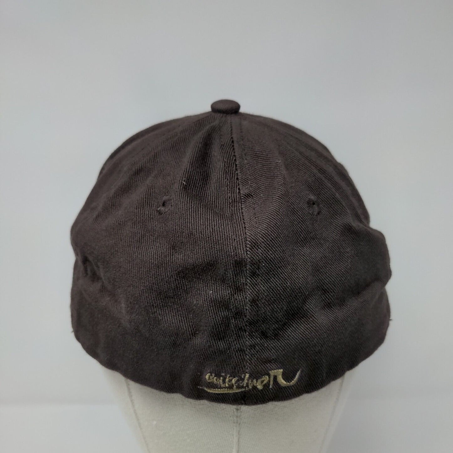 Quiksilver Fitted Hat Brown One Size Embroidered Plaid Vent Holes
