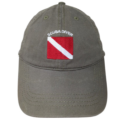 Scuba Diver Slideback Golf Hat Green One Size Adjustable Cap America