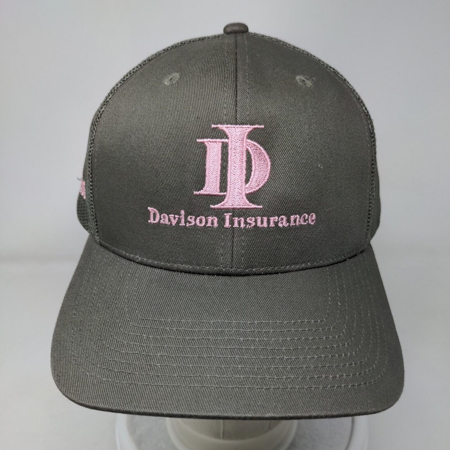 Davison Insurance Snapback Mesh Back Trucker Hat Grayish-Brown Adult