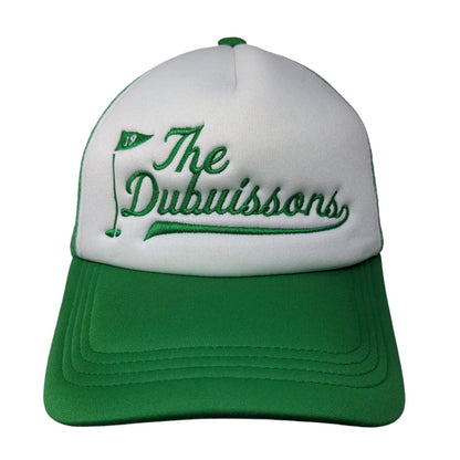 The Dubuissons Snapback Trucker Hat Green One Size Embroidered Mesh Back 5 Panel