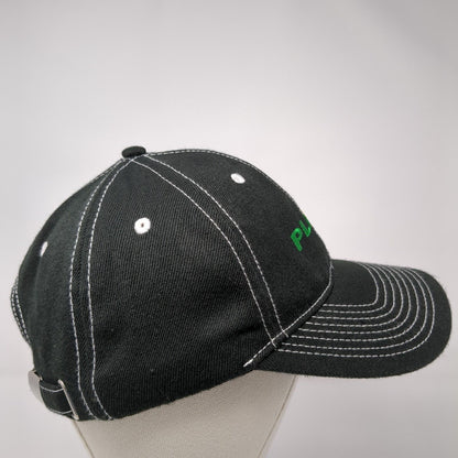 PLATT Slideback Hat Black One Size Adjustable Embroidered 6 Panel Polyester
