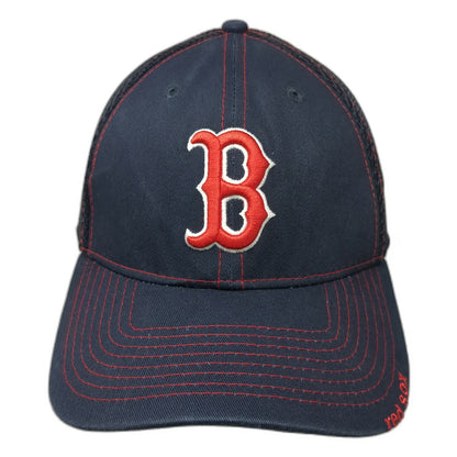 New Era Boston Red Sox MLB Blue Baseball Cap L Mesh Back Stretch Fit Curved Brim