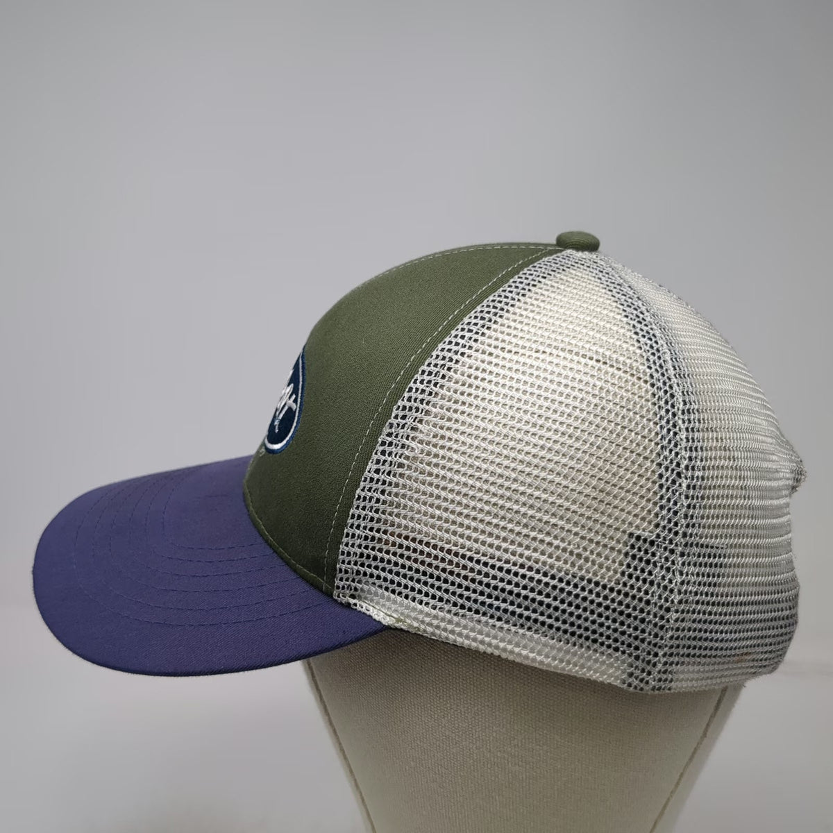 Peterbilt Baseball Cap Green Blue White One Size Mesh Snapback Hat Logo Patch