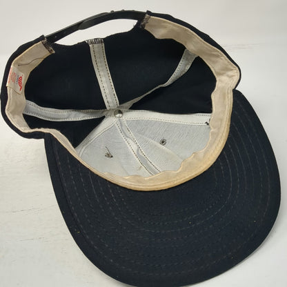 AJD Snapback Black L Nylon Double Knit Blank Hat Plain 6 Panel Adjustable Cap