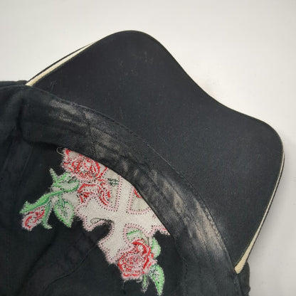 M&F Western Products Black Baseball Cap One Size Cross Rose Rhinestone Studs Hat