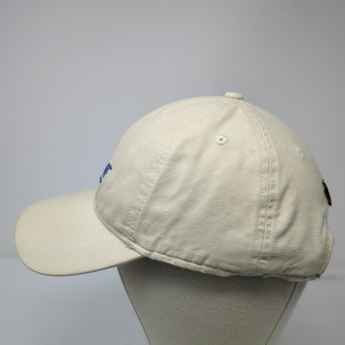 Carhartt Baseball Cap Beige One Size Slideback Blue Script Embroidery Logo Hat