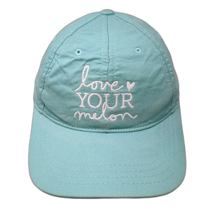 Love Your Melon Baseball Cap Blue One Size Made in USA Slideback Heart Logo Hat