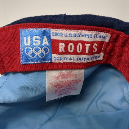 USA Roots 2002 Winter Olympic Games Strapback Hat Blue One Size Lined