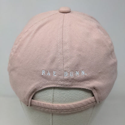 Rae Dunn Women's Stretchy Hat Pink Size OSFM 100% Cotton Patch Bear Logo