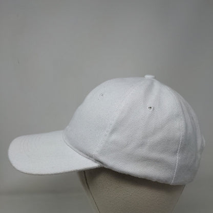 Unbranded Srapback Hat White One Size Adjustable Vented Holes 6 Panel Blank