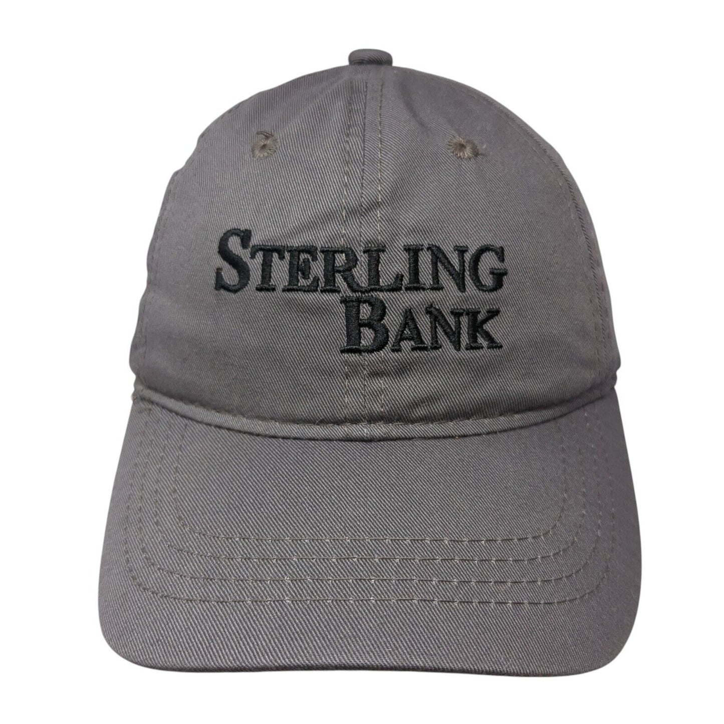 Sterling Bank Slideback Hat Gray One Size Adjustable Solid 6 Panel
