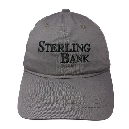 Sterling Bank Slideback Hat Gray One Size Adjustable Solid 6 Panel