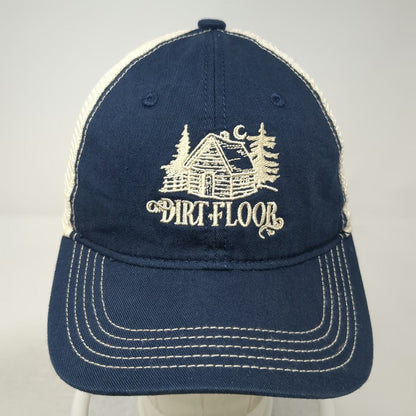District Trucker Hat Blue One Size Snapback Mesh Cabin Dirt Floor Embroidered