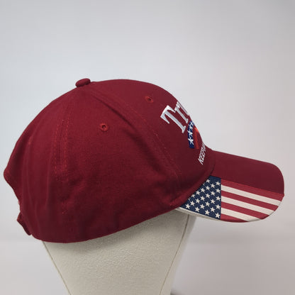 President Trump 2020 Keep America Great! Strapback Hat Red One Size Flag