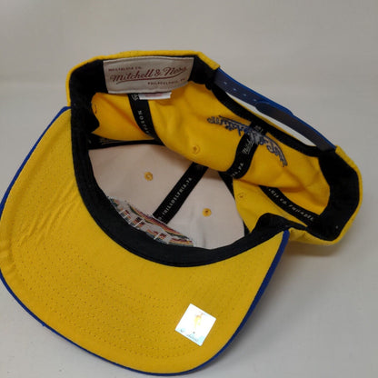 Mitchell & Ness Men's Snapback Hat Yellow Blue Denver Nuggets Embroidered Logo