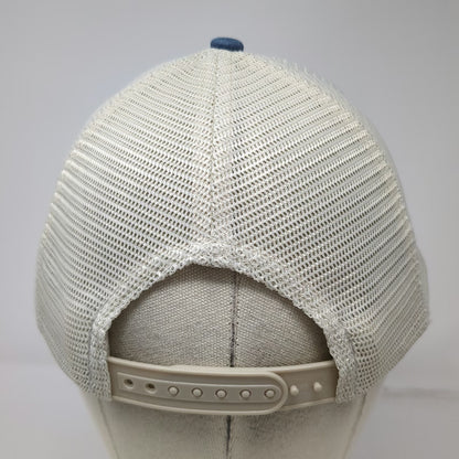 Sportman Trucker Hat Blue Beige One Size Aberondon Logo Snapback Mesh Adjustable