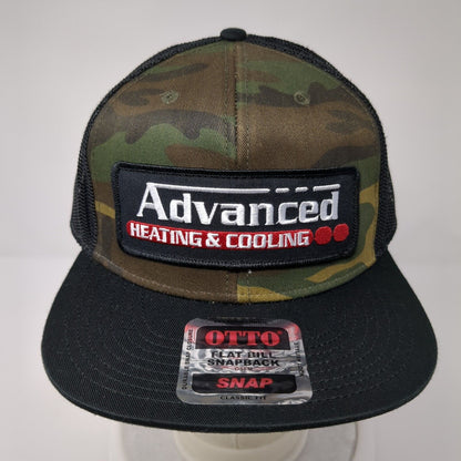 Advanced Heating & Cooling Trucker Hat Camo One Size Flat Bill Otto