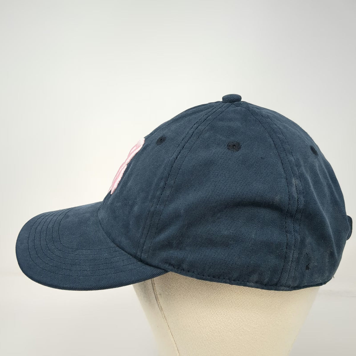 American Cancer Society Baseball Cap Blue One Size Pink Ribbon Slideback Hat
