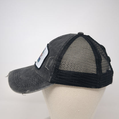 Bass Babes Strapback Trucker Hat Gray One Size Mesh Back Ponytail