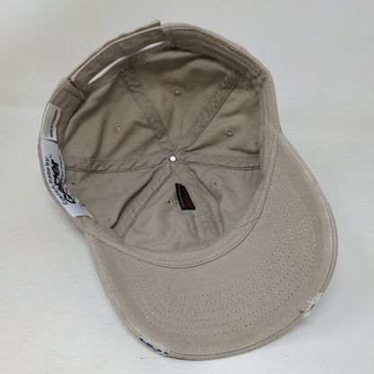 Irby Strapback Hat Tan One Size Adjustable Embroidered Distressed Geiger