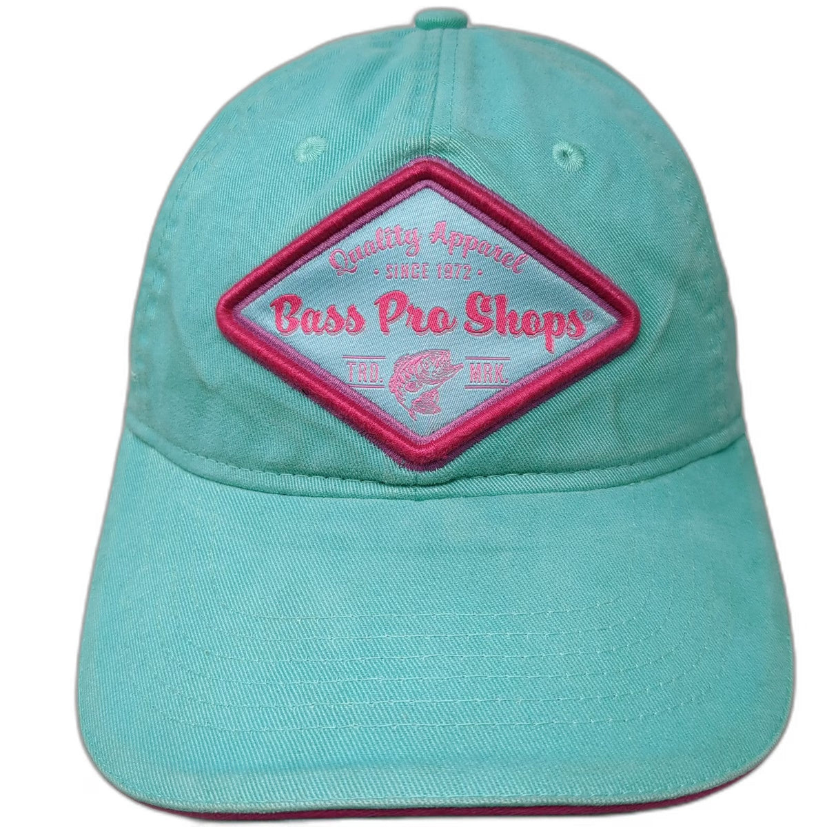 Bass Pro Shops Snapback Hat Blue One Size Pink Fish Graphic Adjustable Cotton