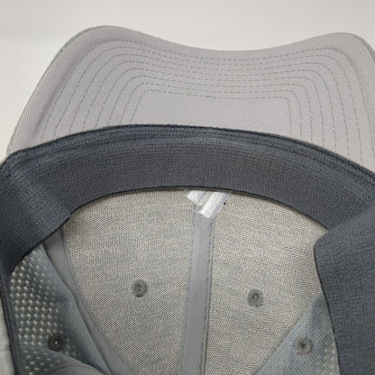 Adidas Fitted Hat Gray S/M Embroidered 3 Stripes 6 Panel Vent Holes