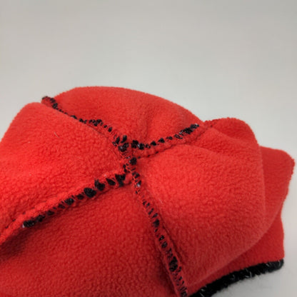 Disney Girls Knit Beanie Cap Black Red Size 4-16 Ear Flaps Fleece Lined
