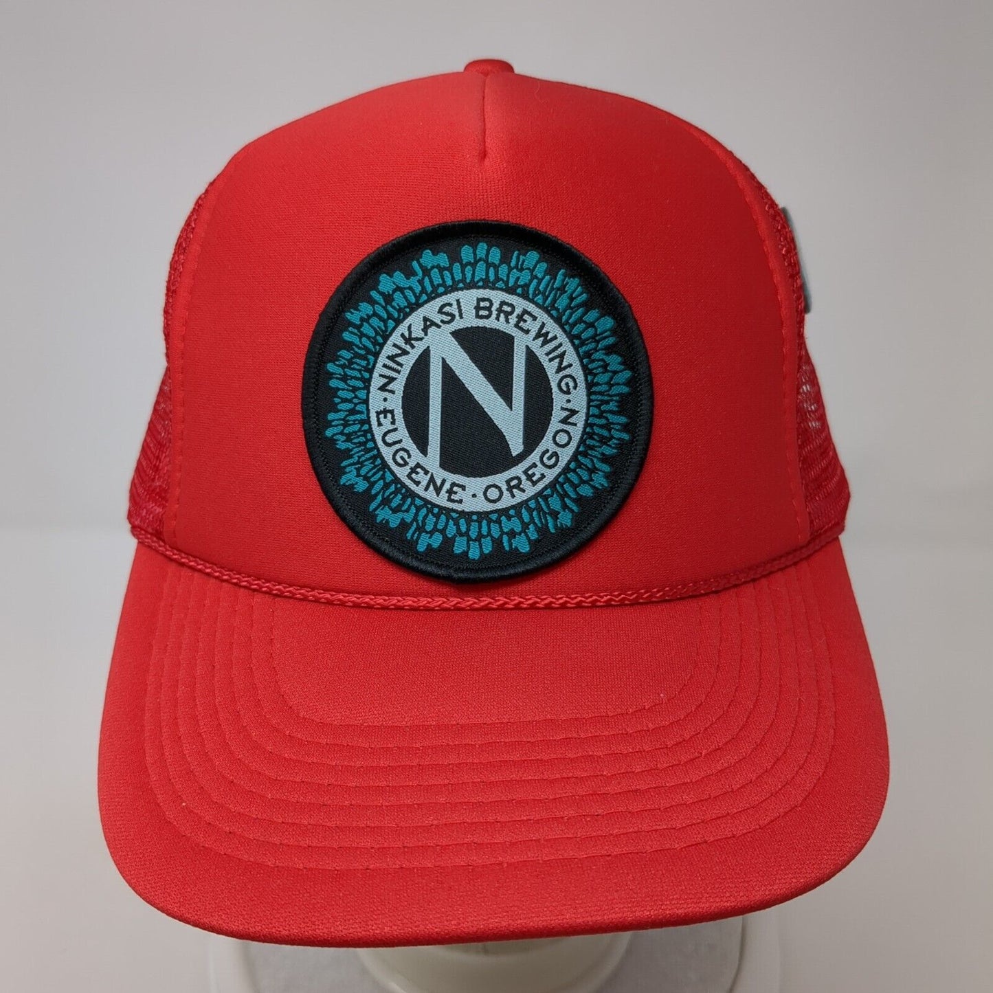 Ninkasi Brewing Oregon Eugene Snapback Trucker Hat Red Mesh Rope Otto Adjustable