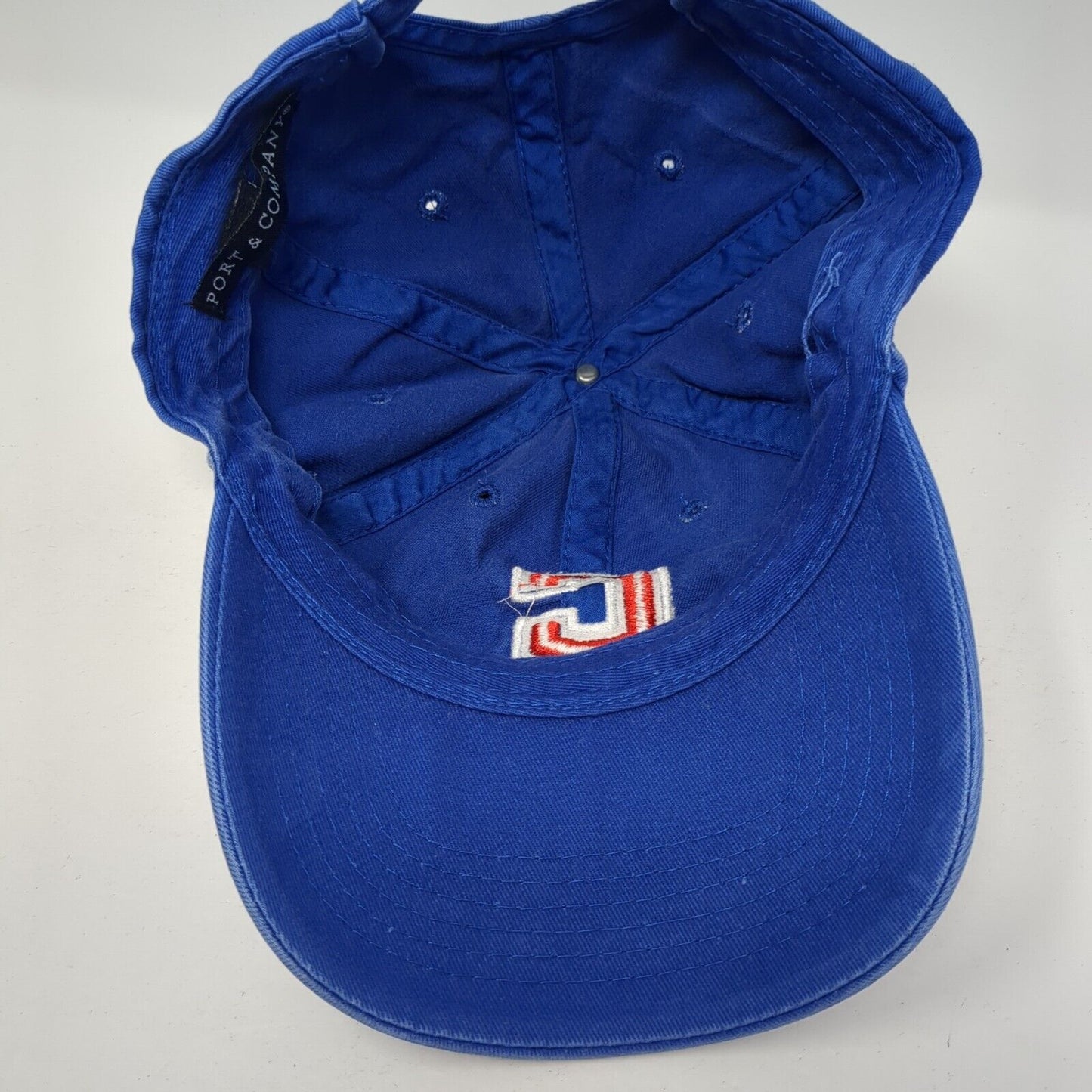 Letter C Slideback Hat Blue One Size Adjustable Embroidered Port & Company
