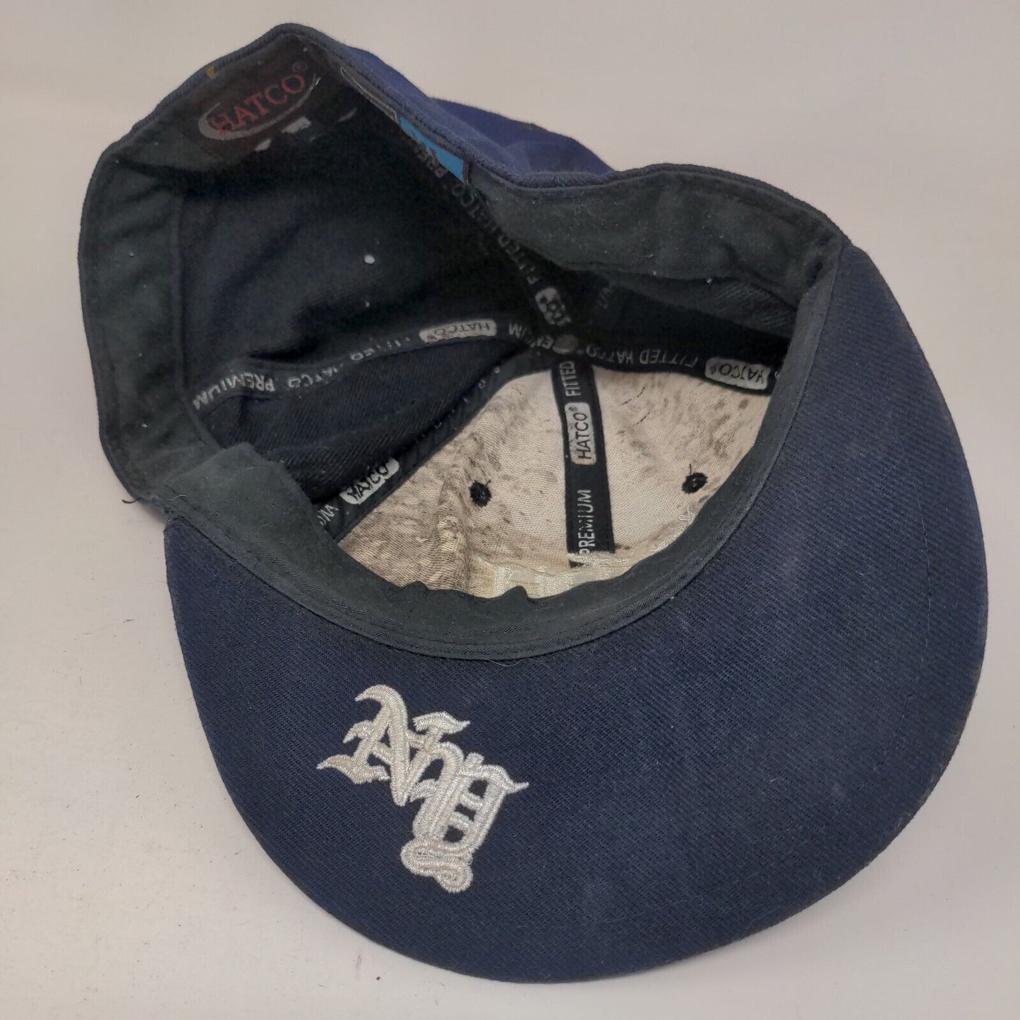 NY Fitted Hat Blue XL 7 3/4-8 Embroidered Premium Original Flat Hatco